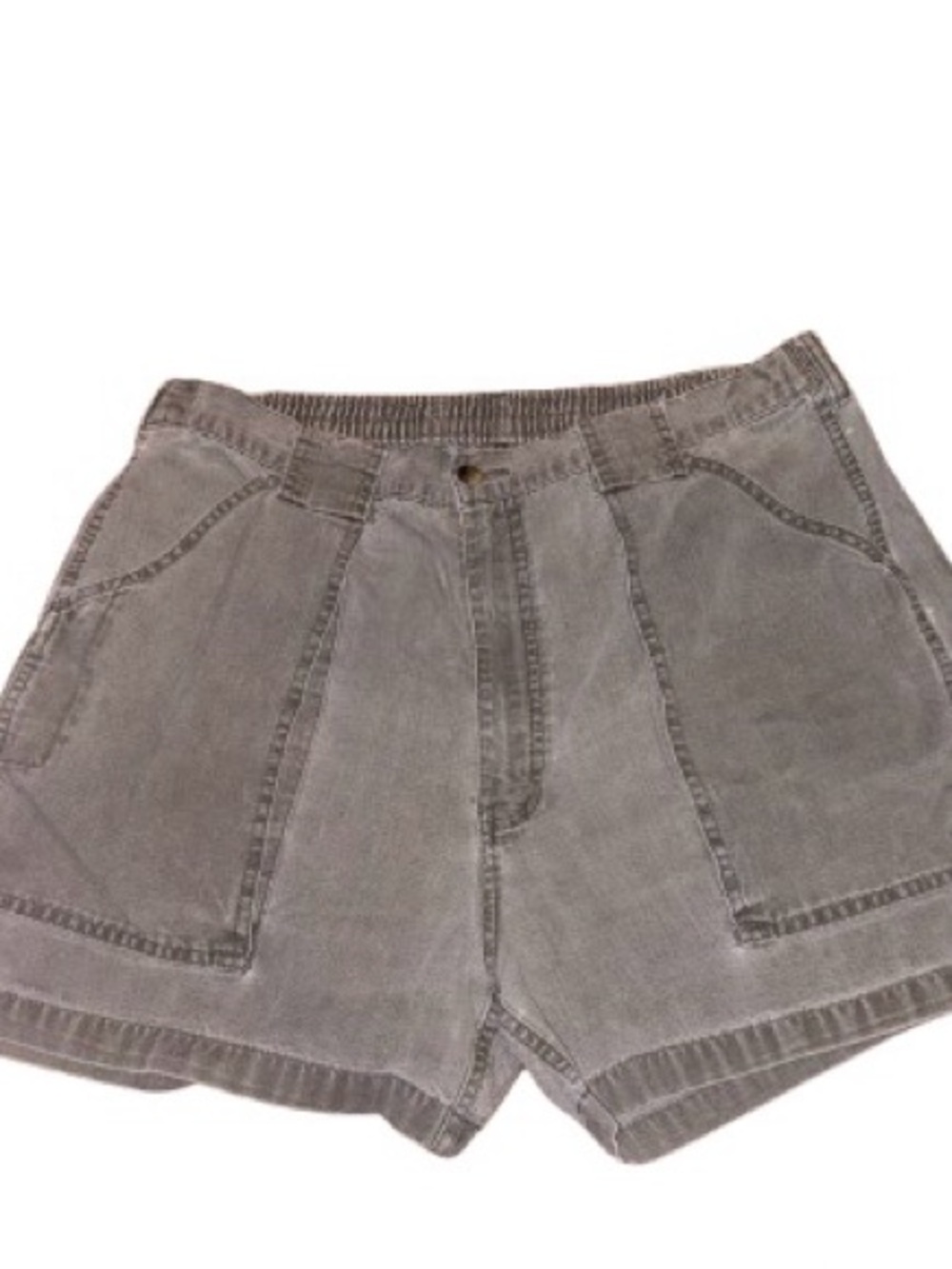 Men's Green/Gray Cargo Shorts with Front Patch Pockets